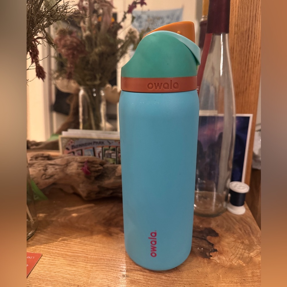 Owala Blue and Green Water Bottle - Palm Springs 32 oz